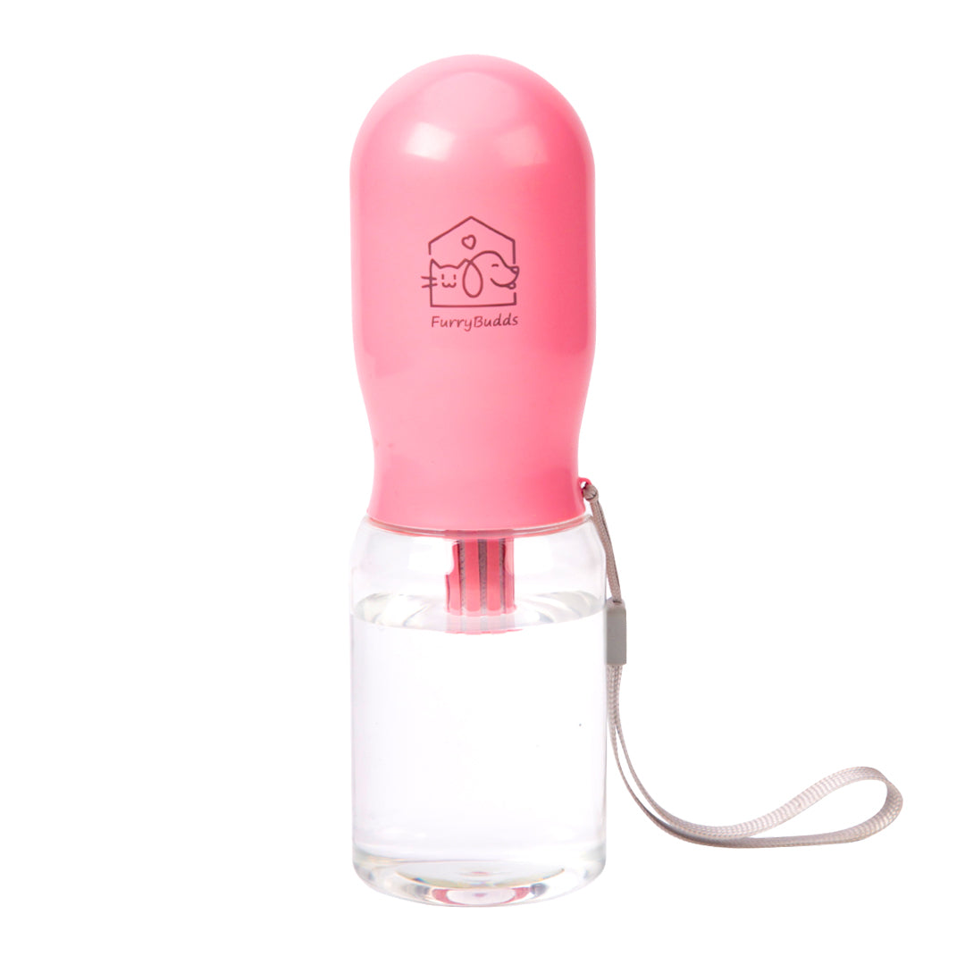 Furry Budds 12oz Dog Water Bottle - Pink